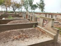 Gravestones of sixteen Ahmadis destroyed by the police in Kot Diyaldas, District Nankana