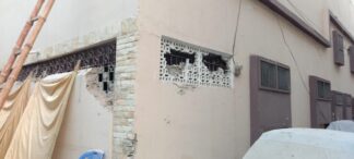 Minarets of the Ahmadiyya mosque demolished in Karachi